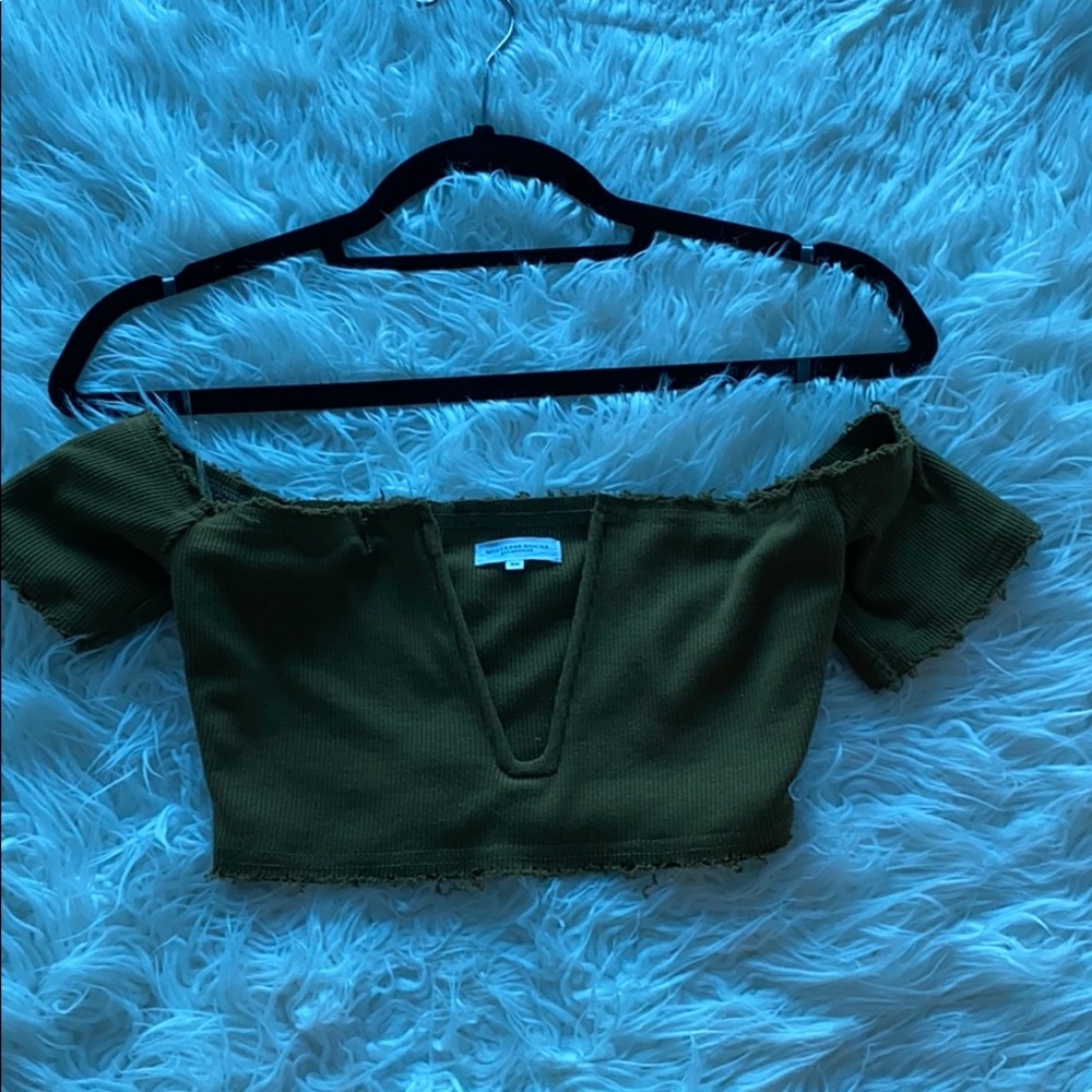 Olive green crop top